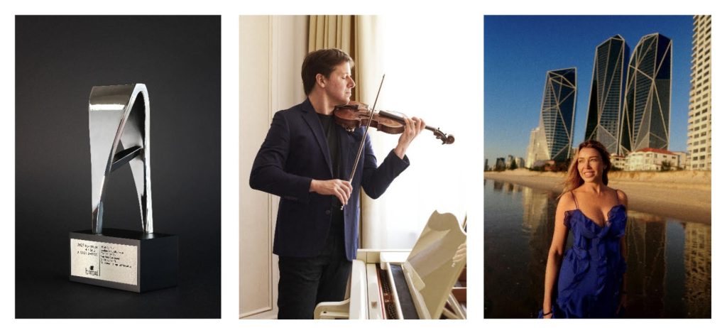 2025 Platinum Adrian Award for Multi-Channel/Integrated Marketing (left), with Langham Luminaries Joshua Bell (centre) and Dannii Minogue (right)